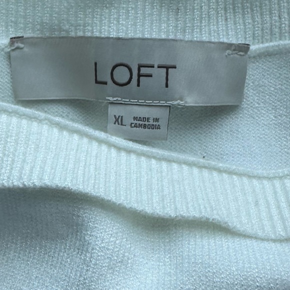 Loft White/Ivory Pointelle Ruffle Sweater Tank Top - Picture 5 of 5